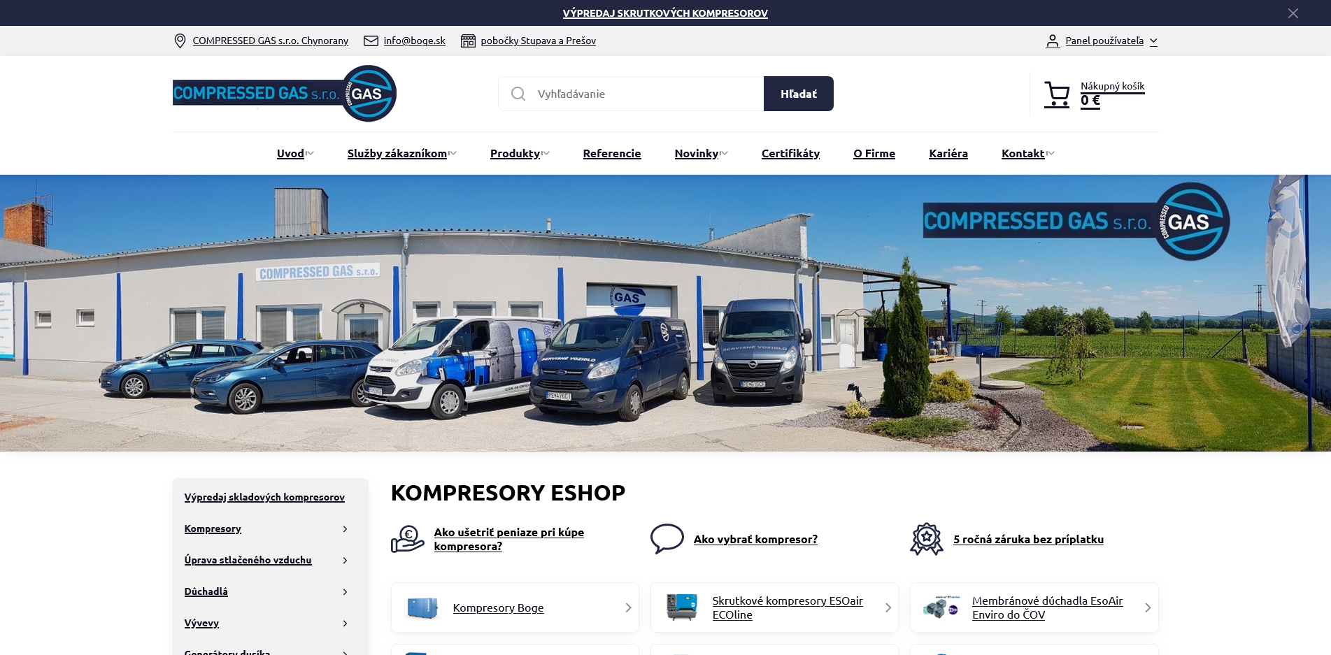Spoločnosť COMPRESSED GAS s.r.o. kompresory-servis.sk